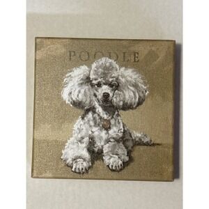 Poodle 5"X 5" Wrapped Canvas Wall Hanging/Shelf Sitter‎ Made in USA